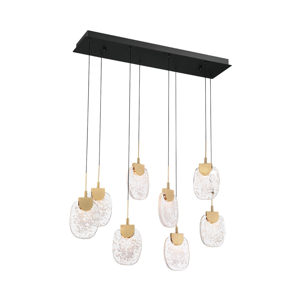 Castelo Rectangular LED Chandelier in Matte Black (8-Light).