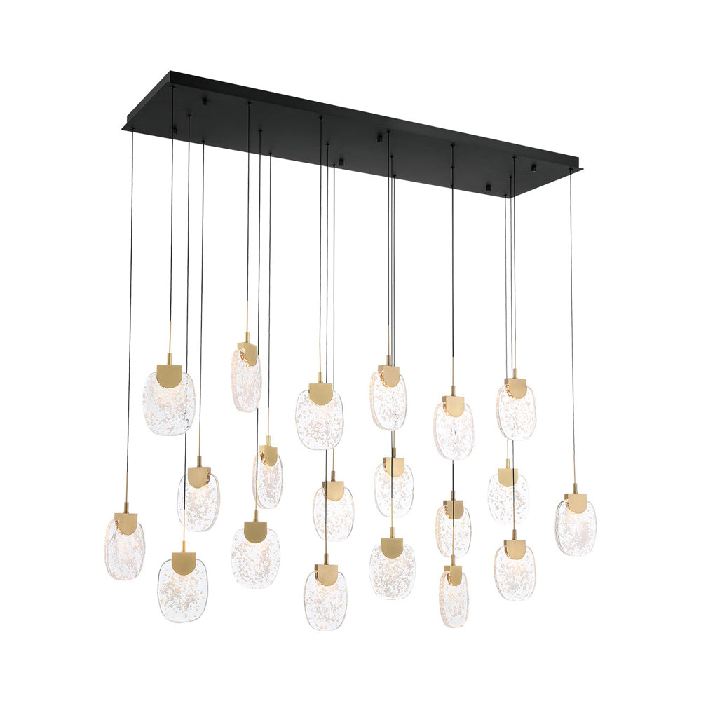 Castelo Rectangular LED Chandelier in Matte Black (20-Light).