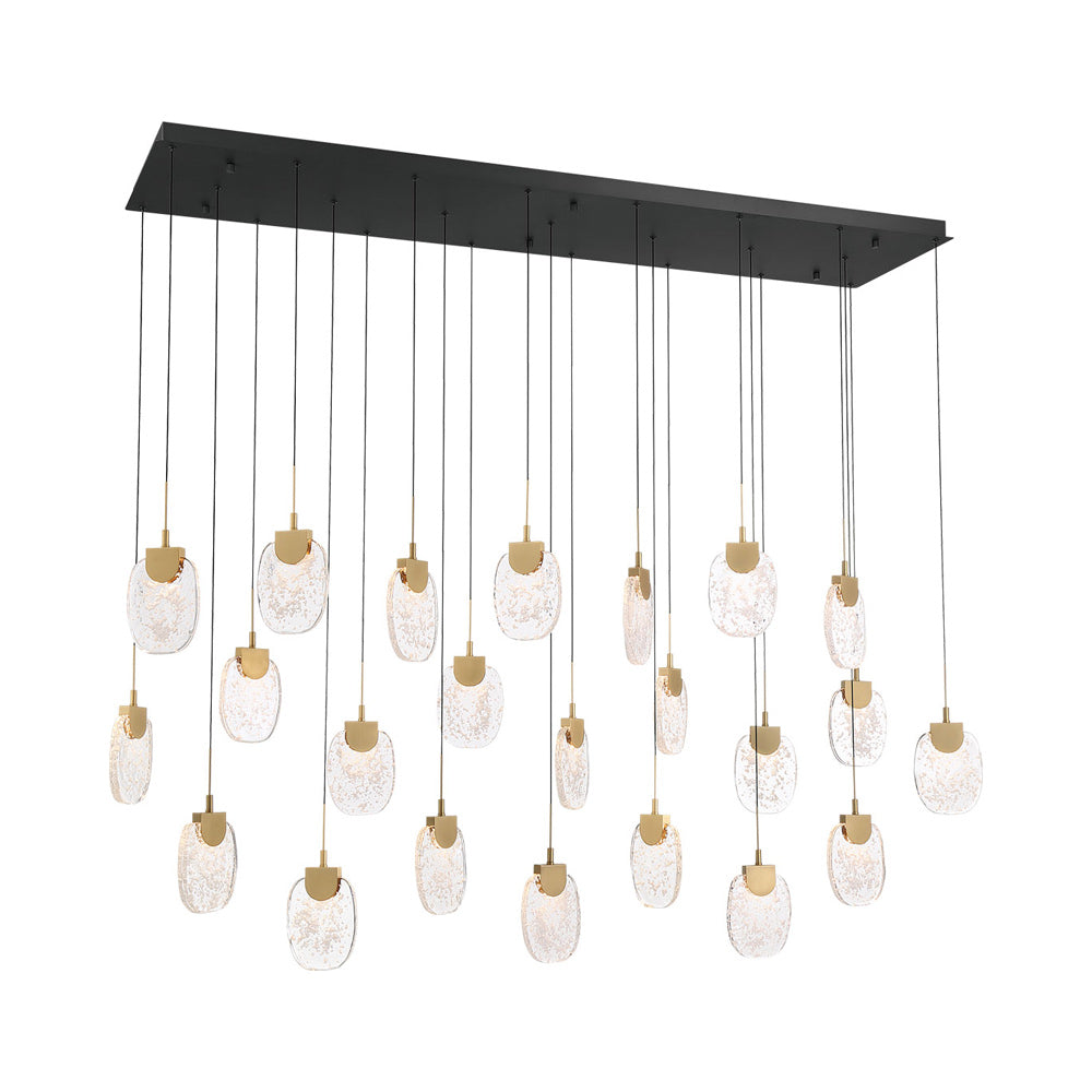 Castelo Rectangular LED Chandelier in Matte Black (23-Light).