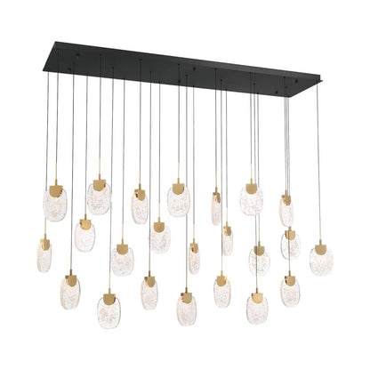 Castelo Rectangular LED Chandelier in Matte Black (23-Light).