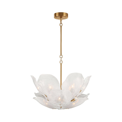 Corato Chandelier in Brushed Brass/Translucent White (12-Light).