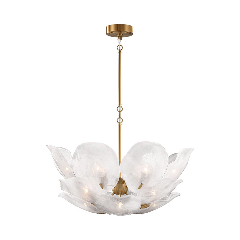 Corato Chandelier in Brushed Brass/Translucent White (16-Light).
