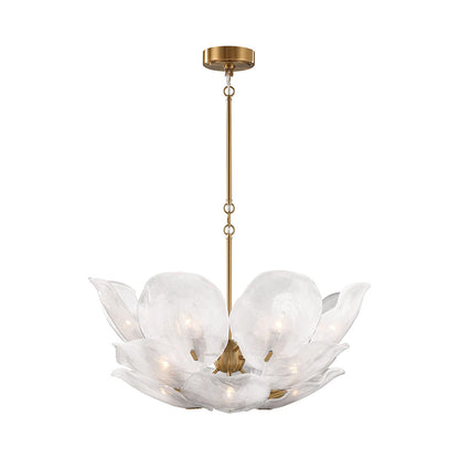 Corato Chandelier in Brushed Brass/Translucent White (16-Light).