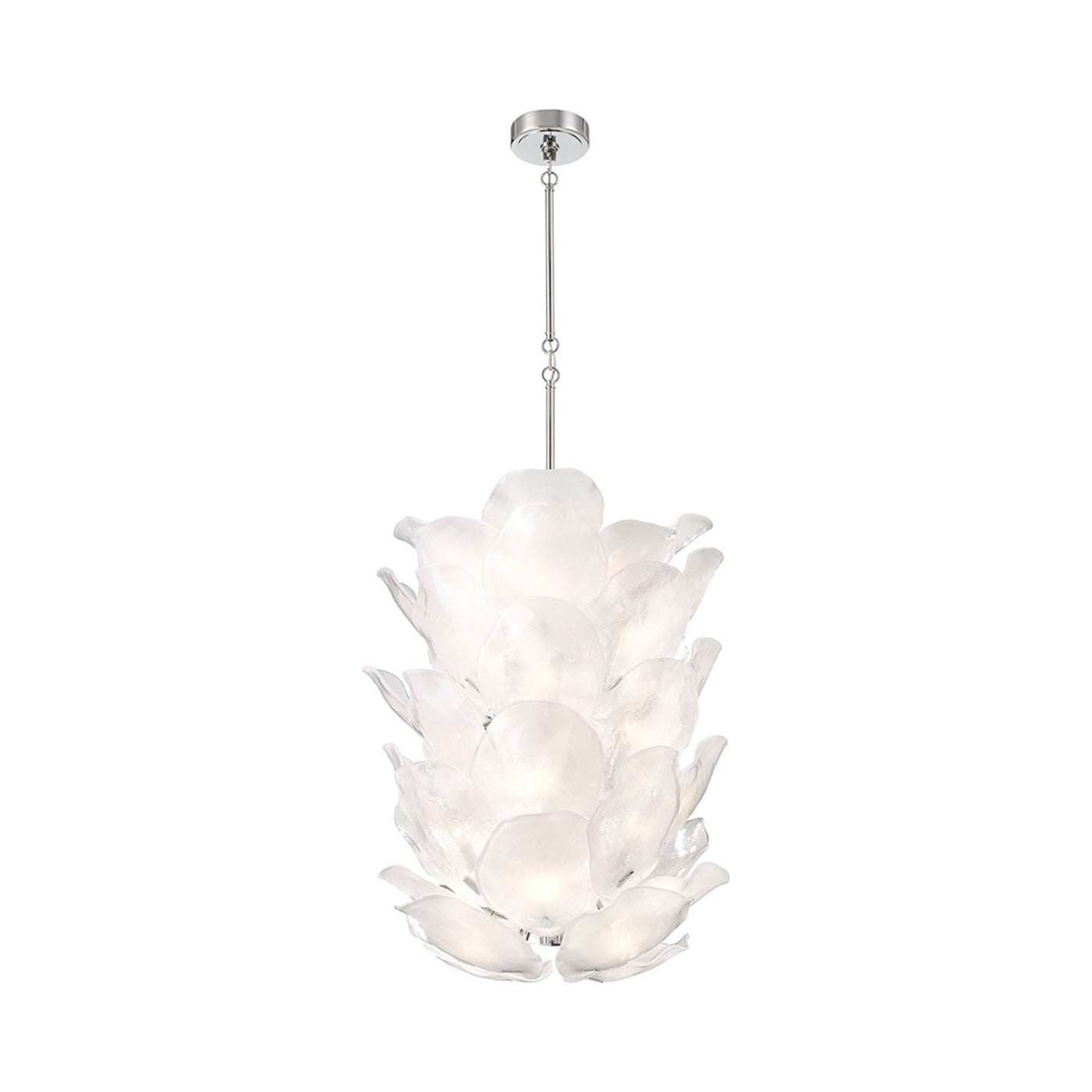 Corato Grand Chandelier in Chrome/Translucent White.