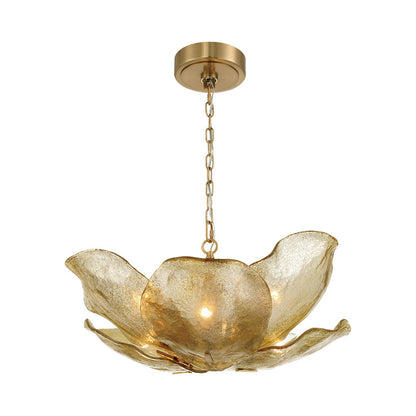 Corato Semi Flush Mount Ceiling Light in Brushed Brass/Anti-Gold.