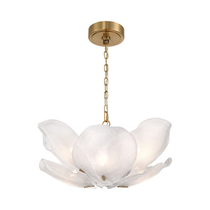 Corato Semi Flush Mount Ceiling Light in Brushed Brass/Translucent White.