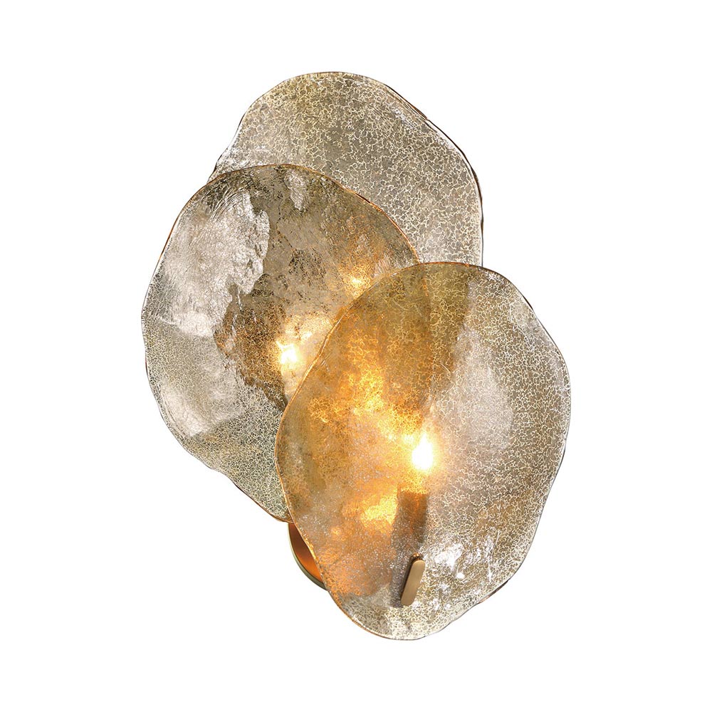 Corato Wall Light in Brushed Brass/Gold Antique Mercury (3-Light).