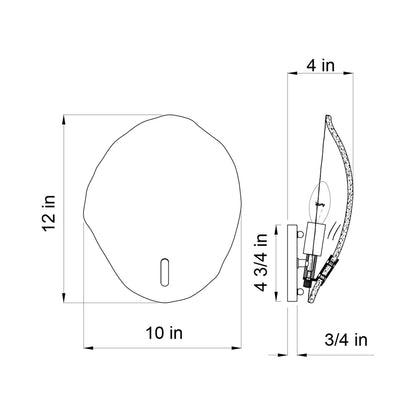 Corato Wall Light - line drawing.