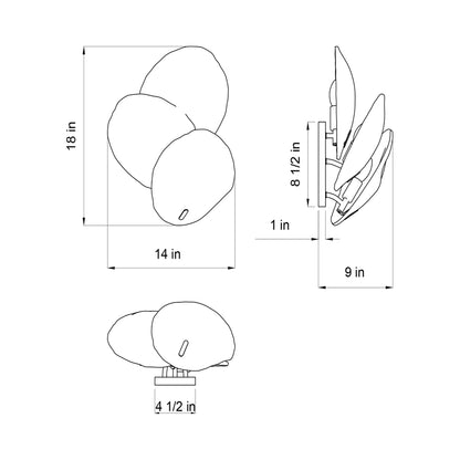 Corato Wall Light - line drawing.