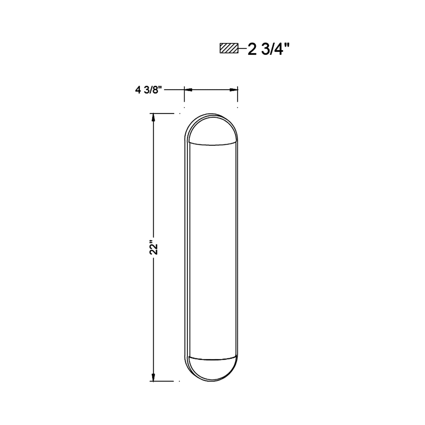 Dolo LED Bath Vanity Light - line drawing.
