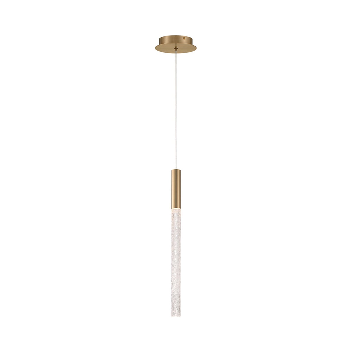 Gravina LED Pendant Light in Brushed Brass.