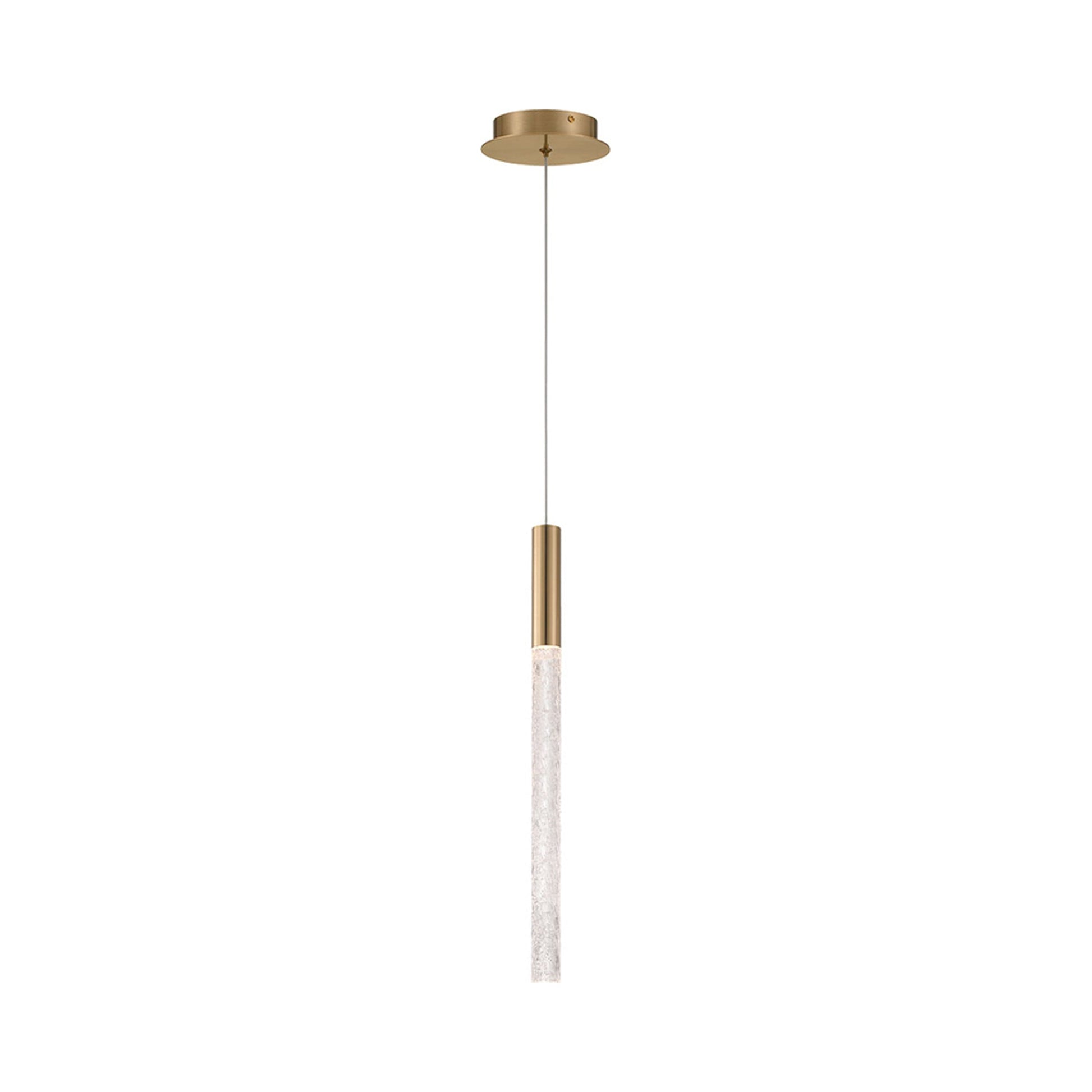 Gravina LED Pendant Light in Brushed Brass.