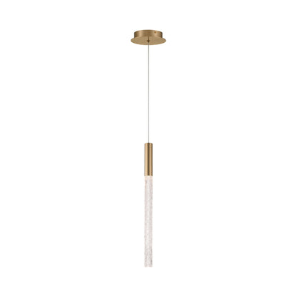 Gravina LED Pendant Light in Brushed Brass.