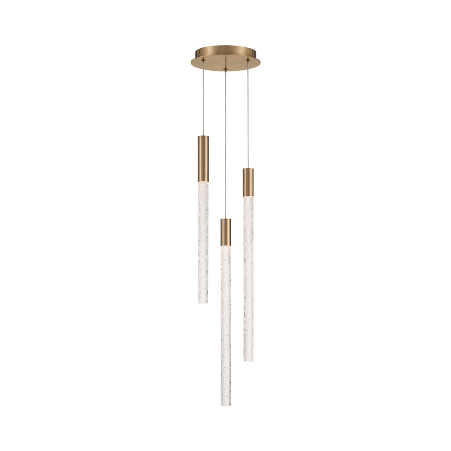 Gravina Multi Light LED Pendant Light in Brushed Brass.