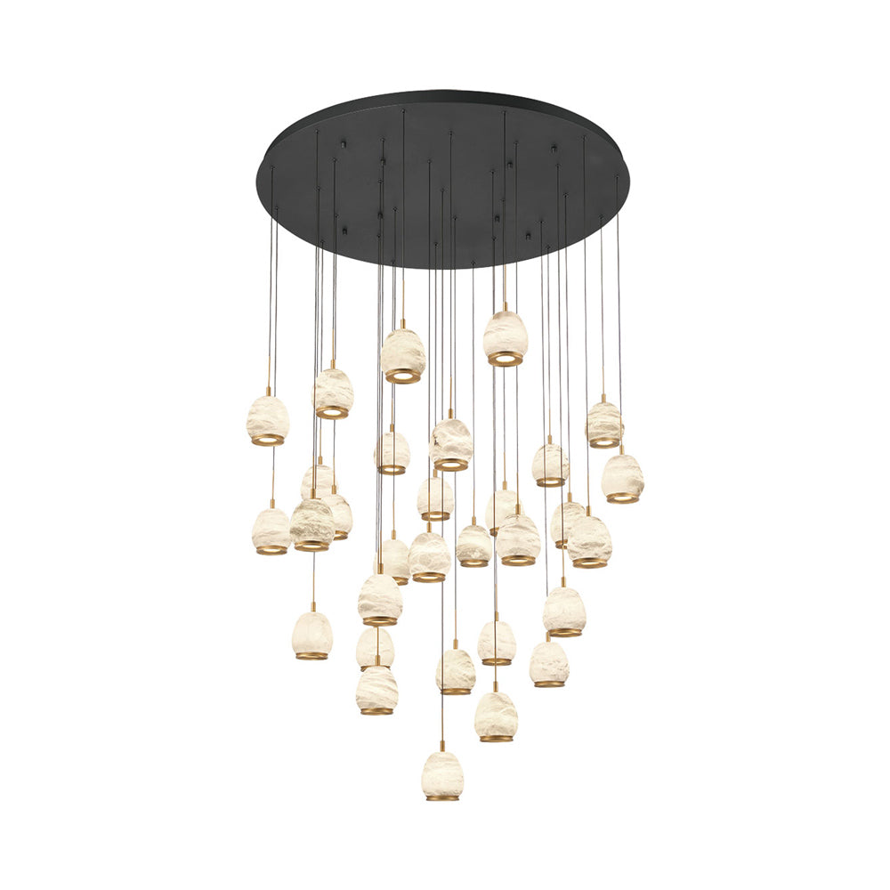 Lucidata Grand LED Chandelier in Matte Black.