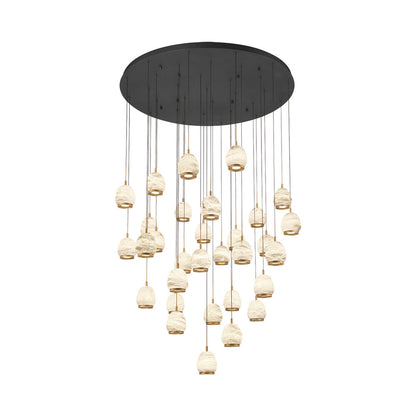 Lucidata Grand LED Chandelier in Matte Black.