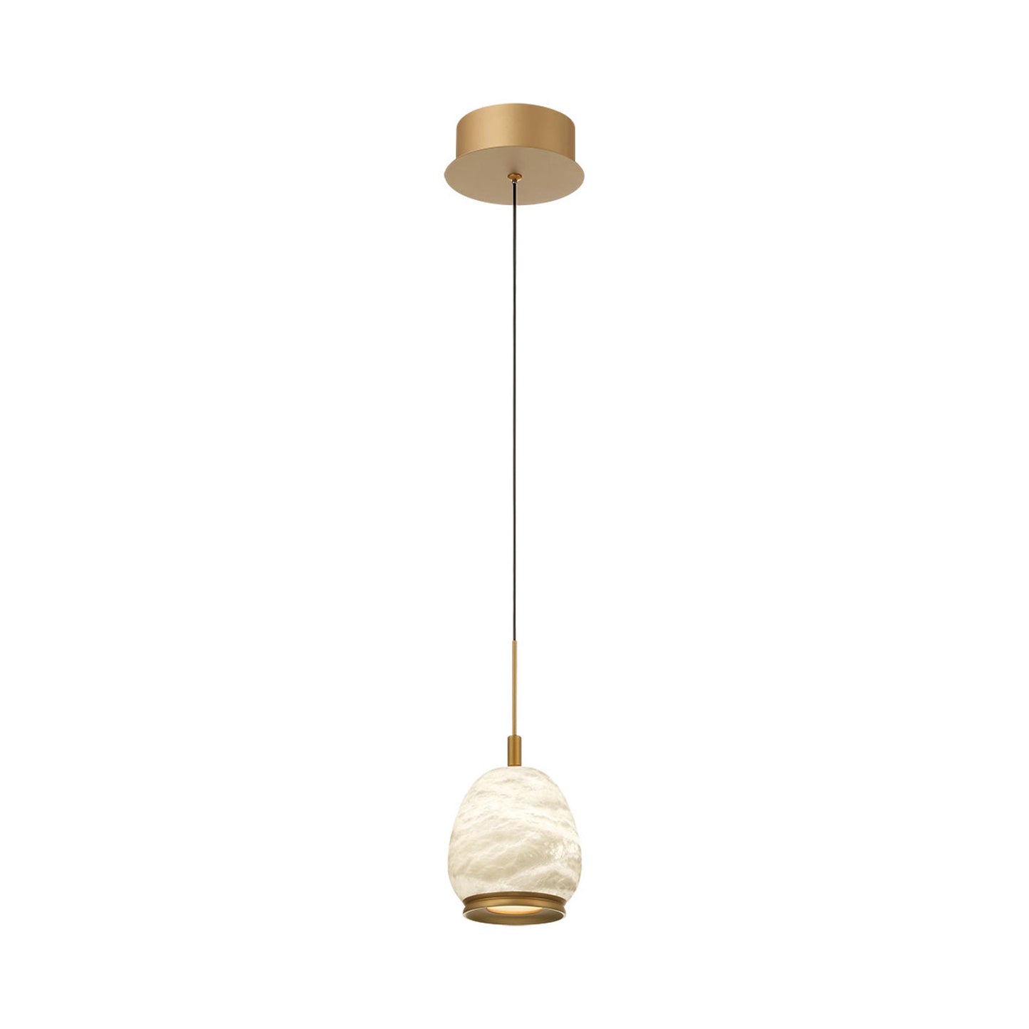 Lucidata LED Pendant Light in Painted Antique Brass.