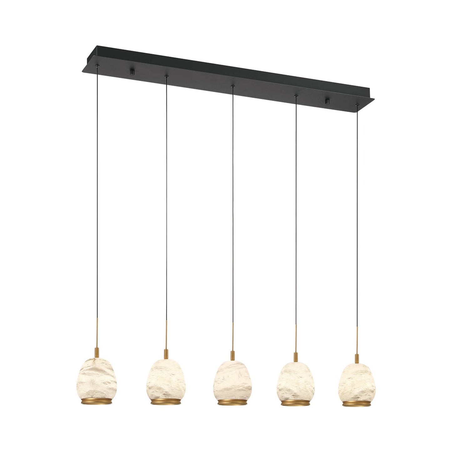 Lucidata Linear LED Chandelier in Matte Black.