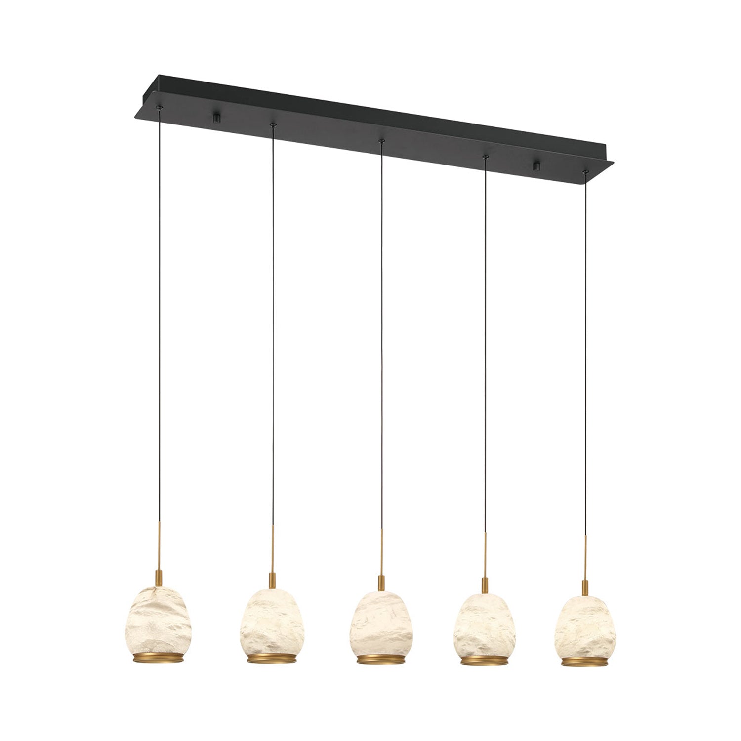 Lucidata Linear LED Chandelier in Matte Black.