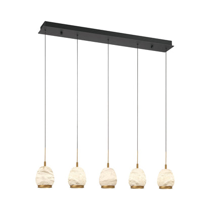 Lucidata Linear LED Chandelier in Matte Black.