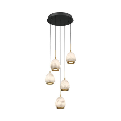 Lucidata Multi Light LED Pendant Light in Matte Black (5-Light).