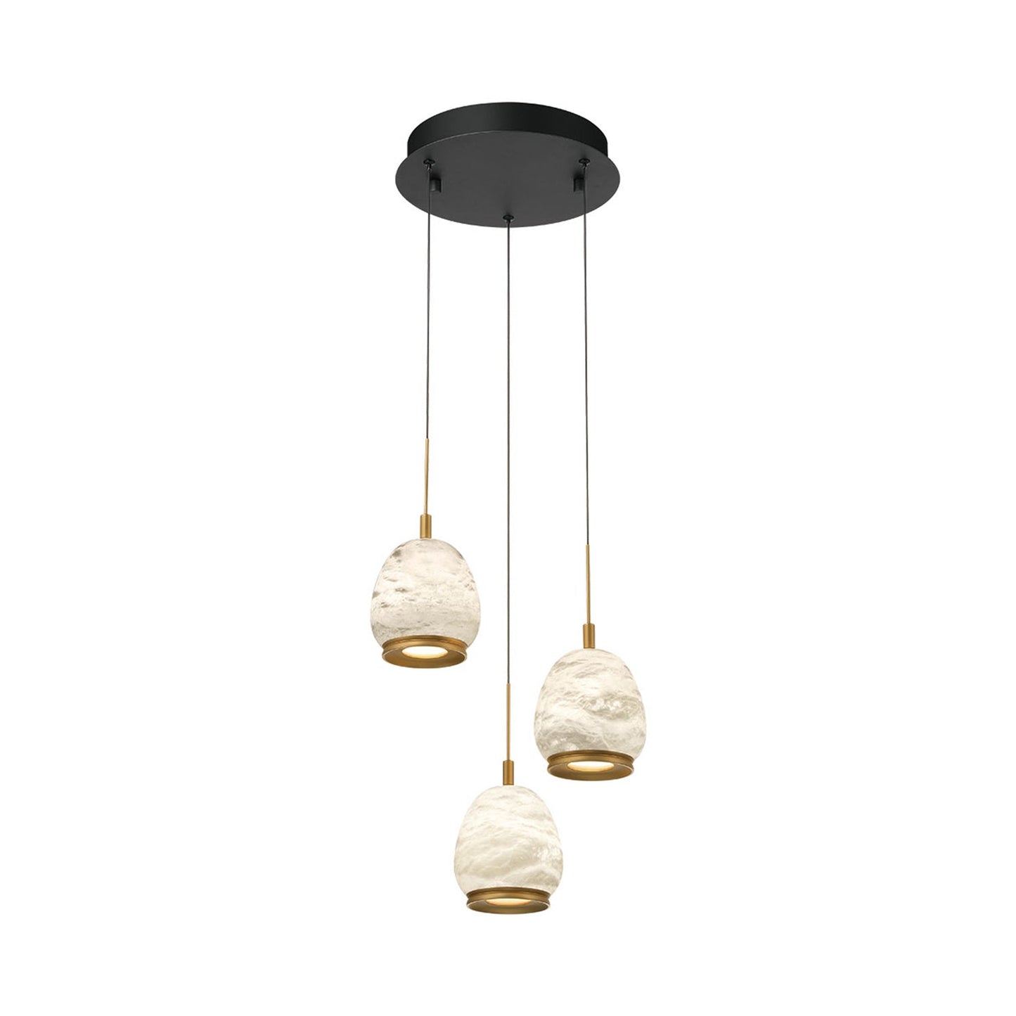 Lucidata Multi Light LED Pendant Light in Matte Black (3-Light).
