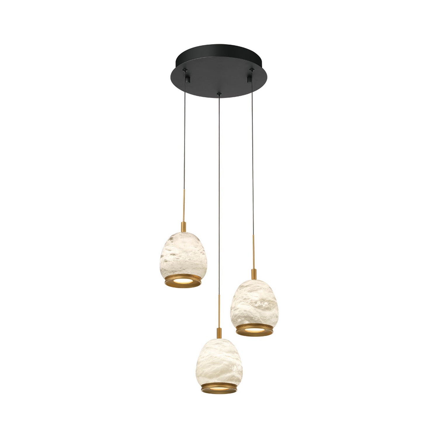 Lucidata Multi Light LED Pendant Light in Matte Black (3-Light).