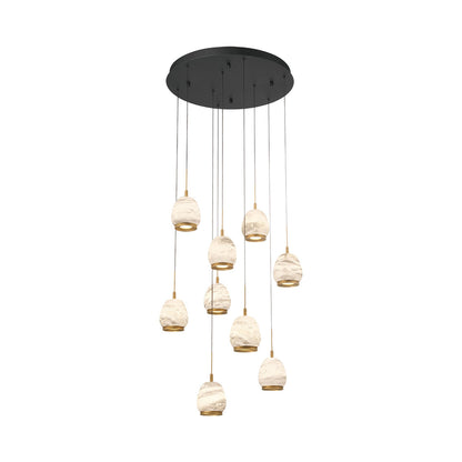 Lucidata Multi Light LED Pendant Light in Matte Black (9-Light).