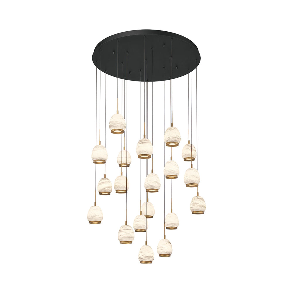 Lucidata Multi Light LED Pendant Light in Matte Black (19-Light).