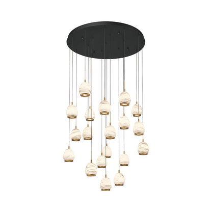 Lucidata Multi Light LED Pendant Light in Matte Black (19-Light).