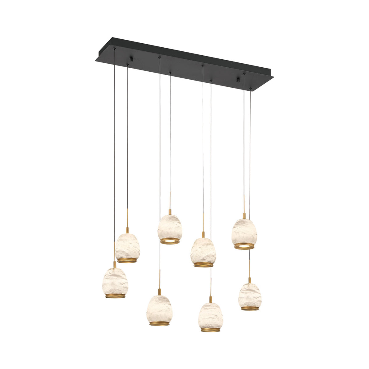 Lucidata Rectangular LED Chandelier in Matte Black (8-Light).