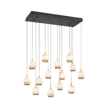 Lucidata Rectangular LED Chandelier in Matte Black (14-Light).