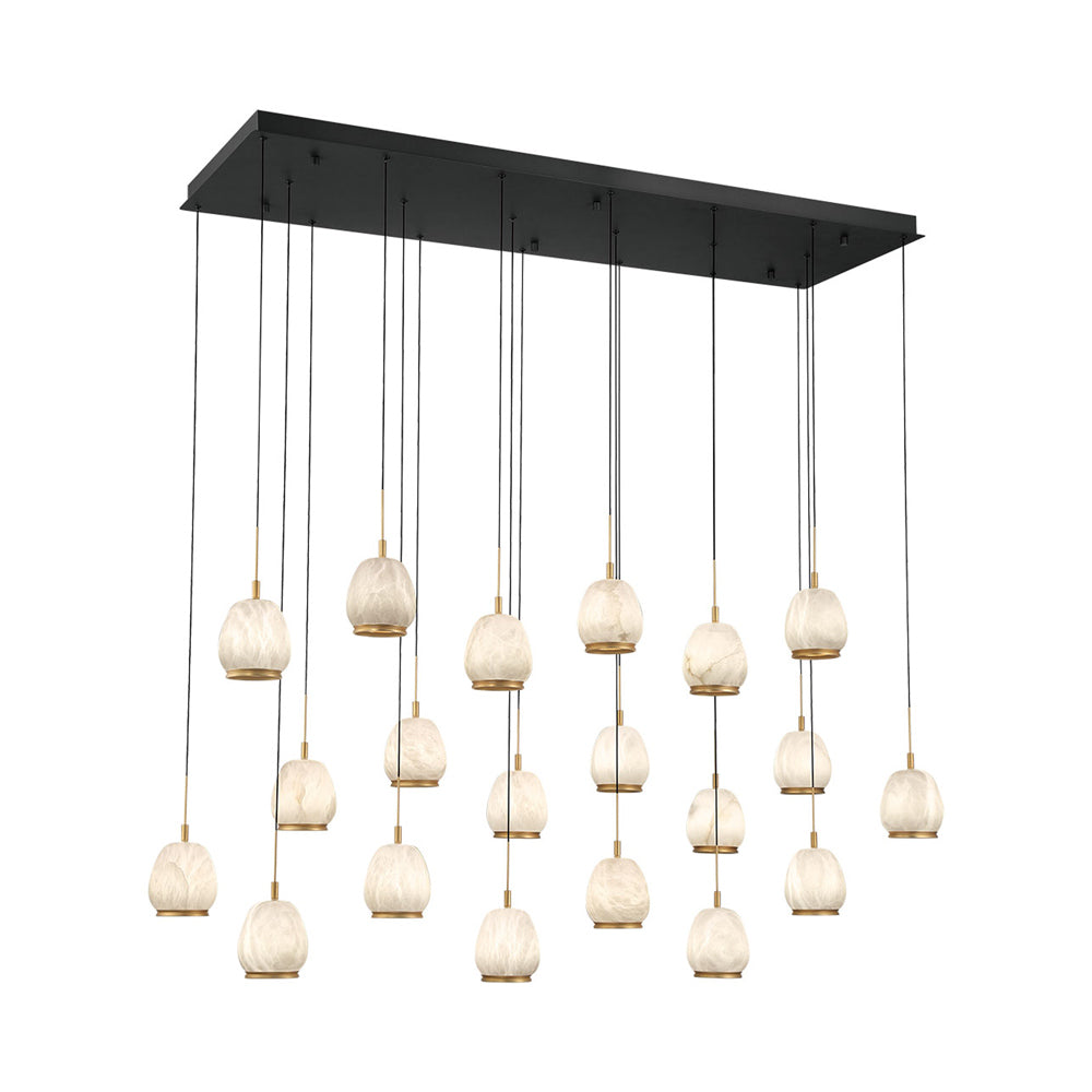 Lucidata Rectangular LED Chandelier in Matte Black (20-Light).