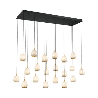 Lucidata Rectangular LED Chandelier in Matte Black (20-Light).