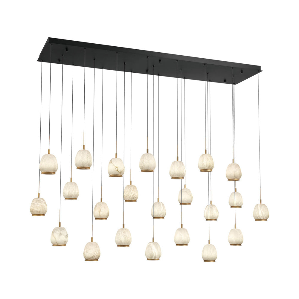 Lucidata Rectangular LED Chandelier in Matte Black (23-Light).