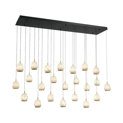 Lucidata Rectangular LED Chandelier in Matte Black (23-Light).