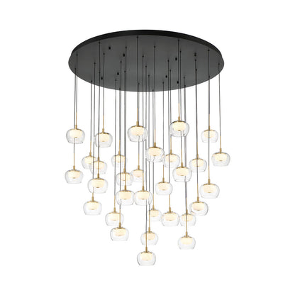 Manarola Grand LED Chandelier in Matte Black.