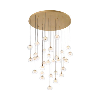 Manarola Grand LED Chandelier in Painted Antique Brass.