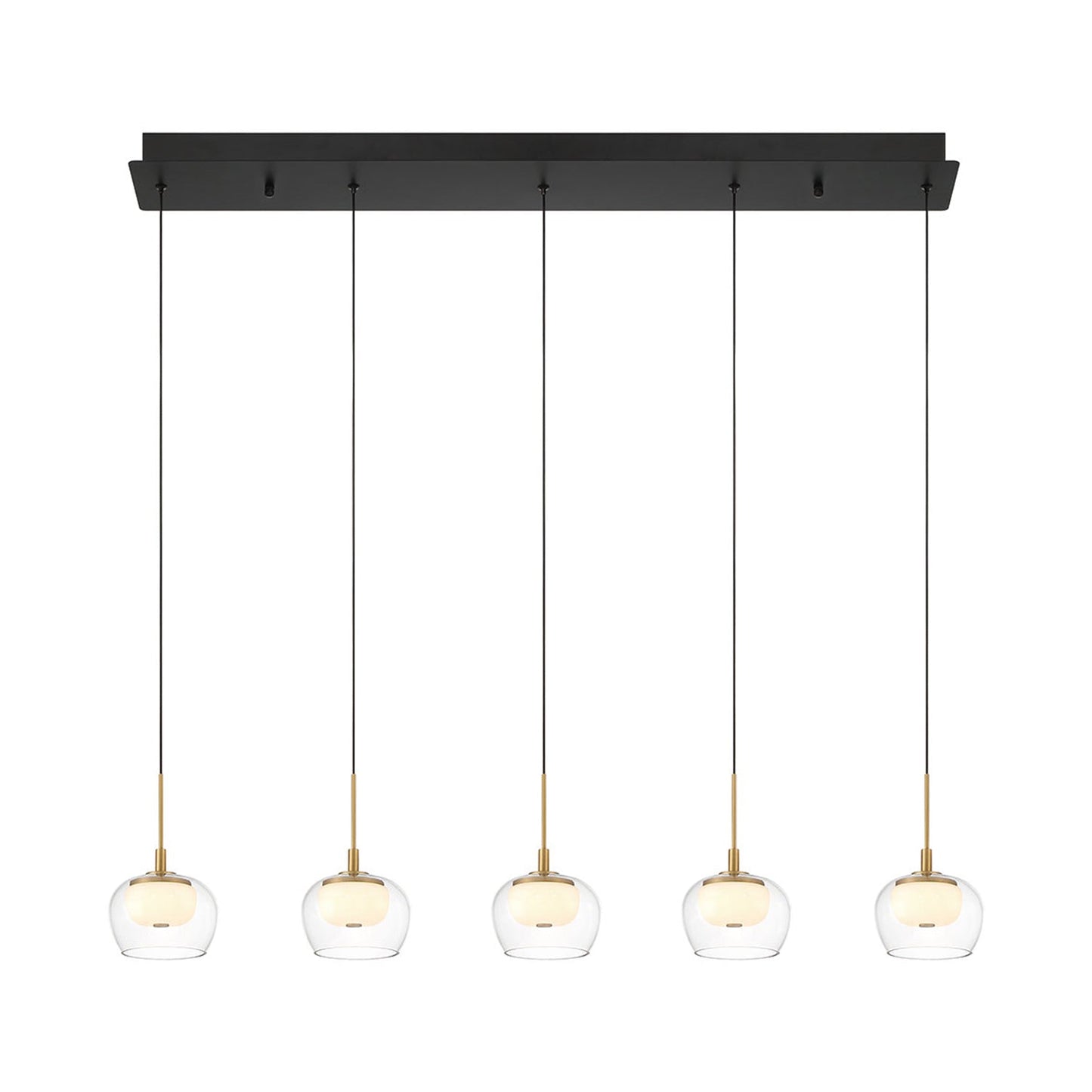 Manarola Linear LED Chandelier in Matte Black.