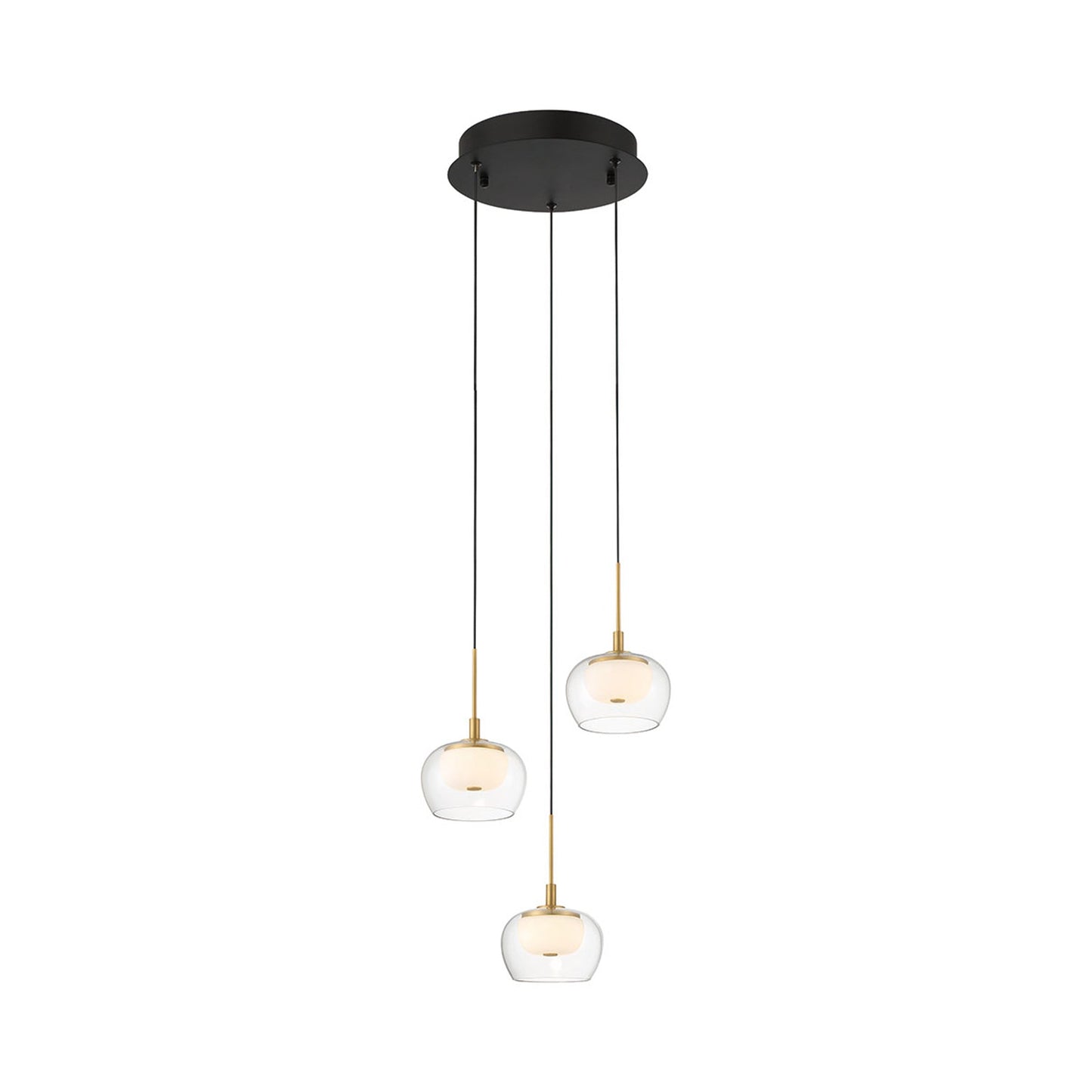 Manarola Multi Light LED Pendant Light in Matte Black (3-Light).