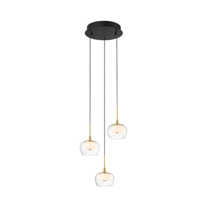 Manarola Multi Light LED Pendant Light in Matte Black (3-Light).