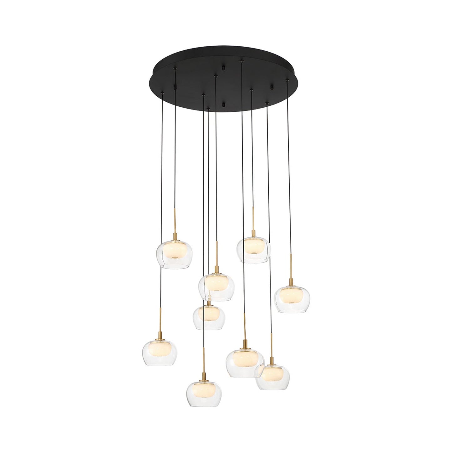 Manarola Multi Light LED Pendant Light in Matte Black (9-Light).