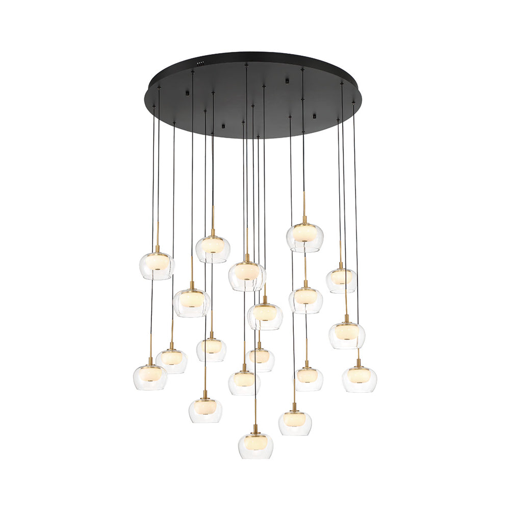 Manarola Multi Light LED Pendant Light in Matte Black (19-Light).
