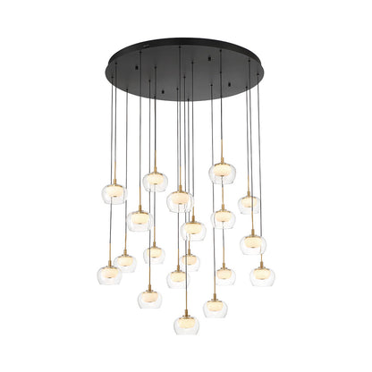 Manarola Multi Light LED Pendant Light in Matte Black (19-Light).