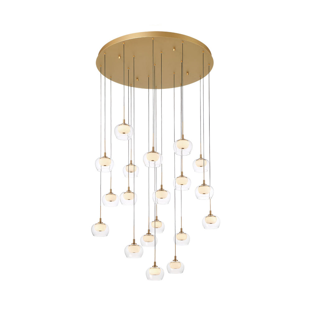 Manarola Multi Light LED Pendant Light in Painted Antique Brass (19-Light).