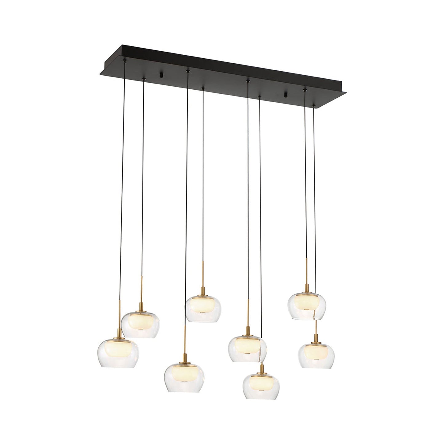Manarola Rectangular LED Chandelier in Matte Black (8-Light).
