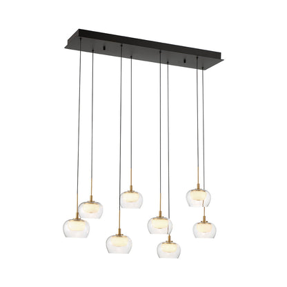 Manarola Rectangular LED Chandelier in Matte Black (8-Light).