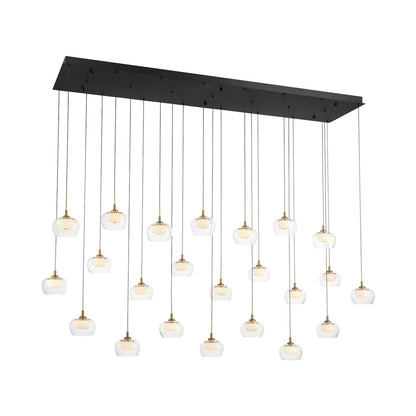 Manarola Rectangular LED Chandelier in Matte Black (23-Light).