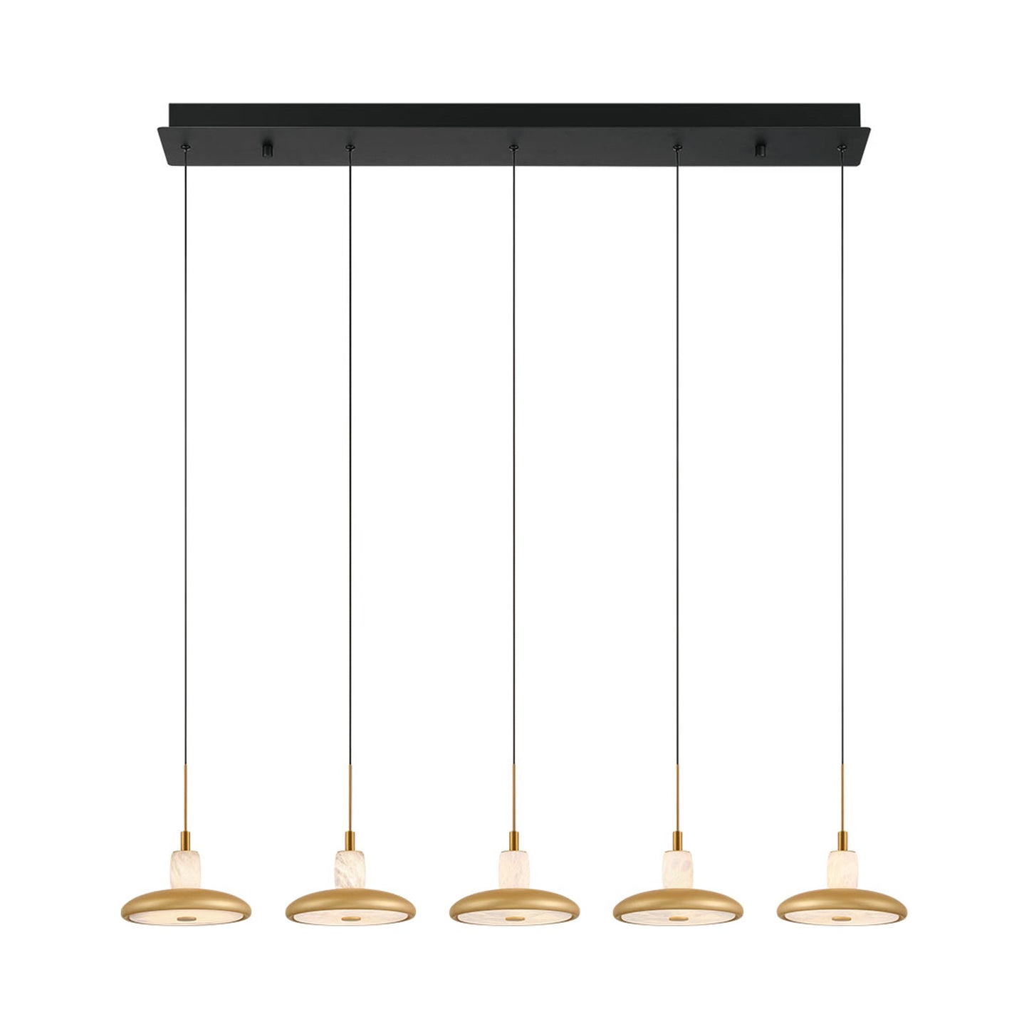 Mantova Linear LED Chandelier in Matte Black.