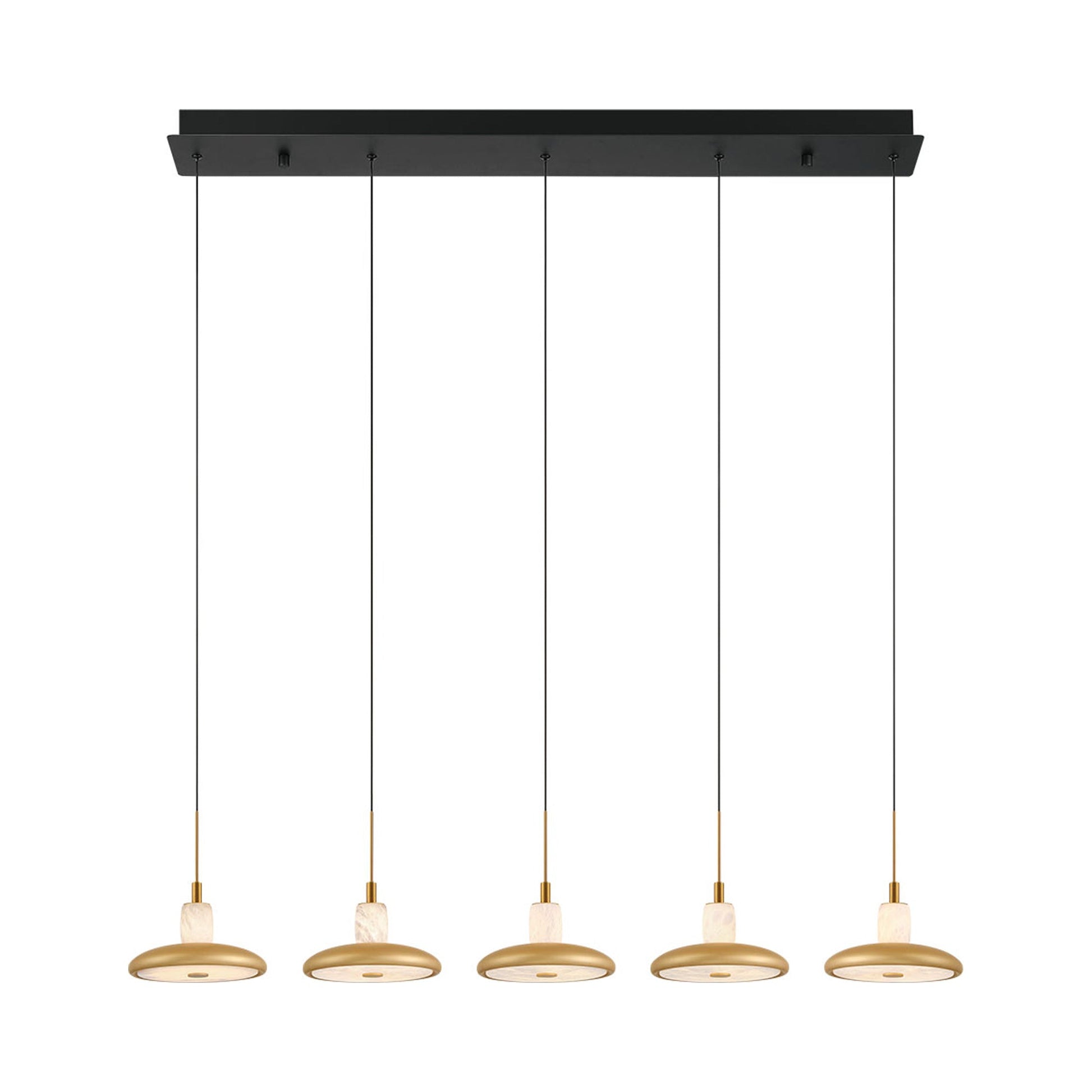 Mantova Linear LED Chandelier in Matte Black.